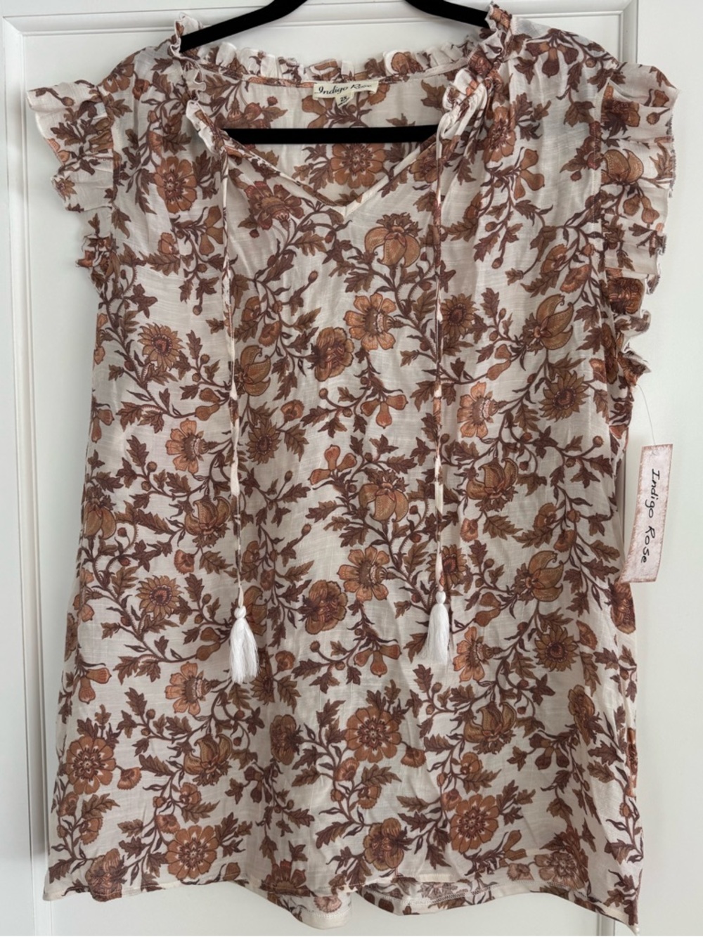 NWT Indigo Rose Plus Size 2X Boho Floral Top